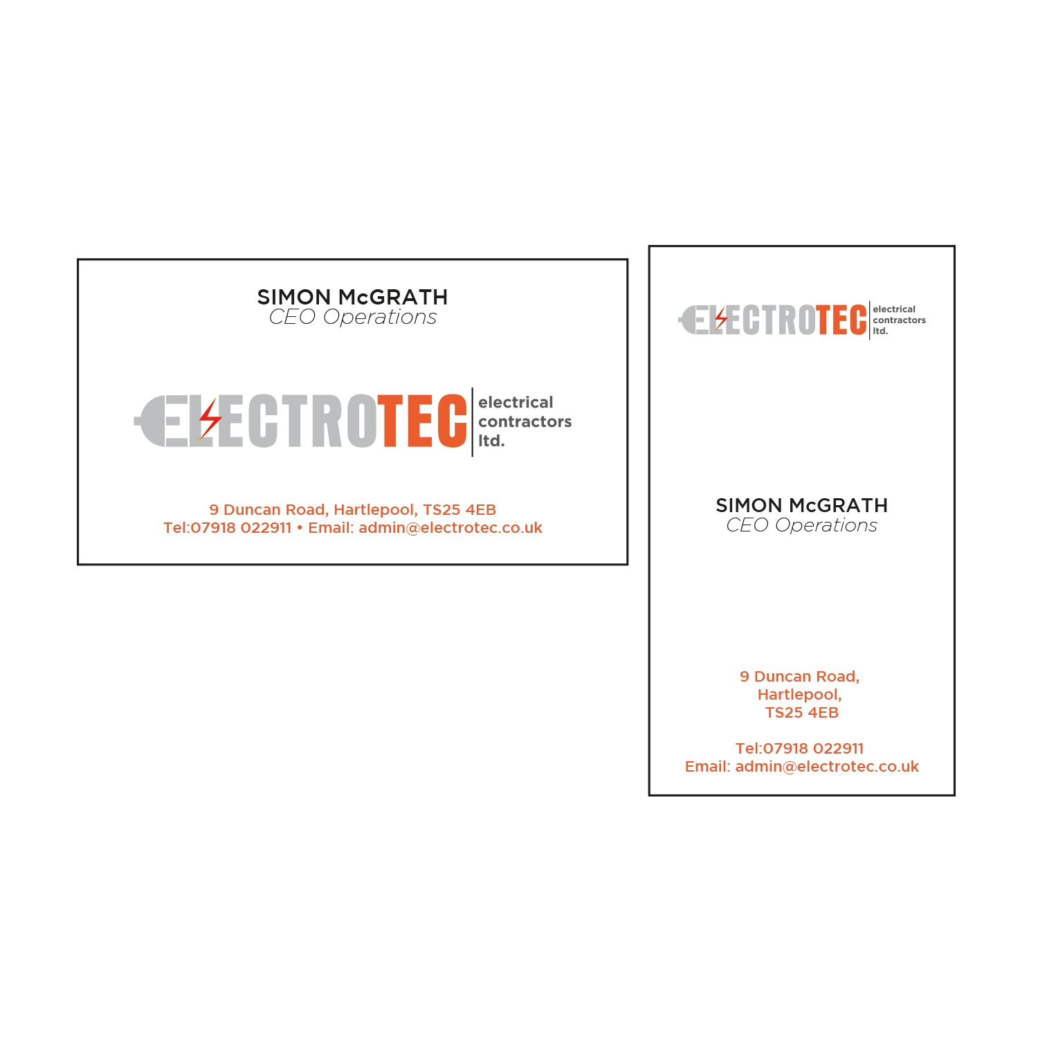Logo and Business Card Design by Ashish 25 for Electrotec Electrical Contractors Ltd | Design #21518275