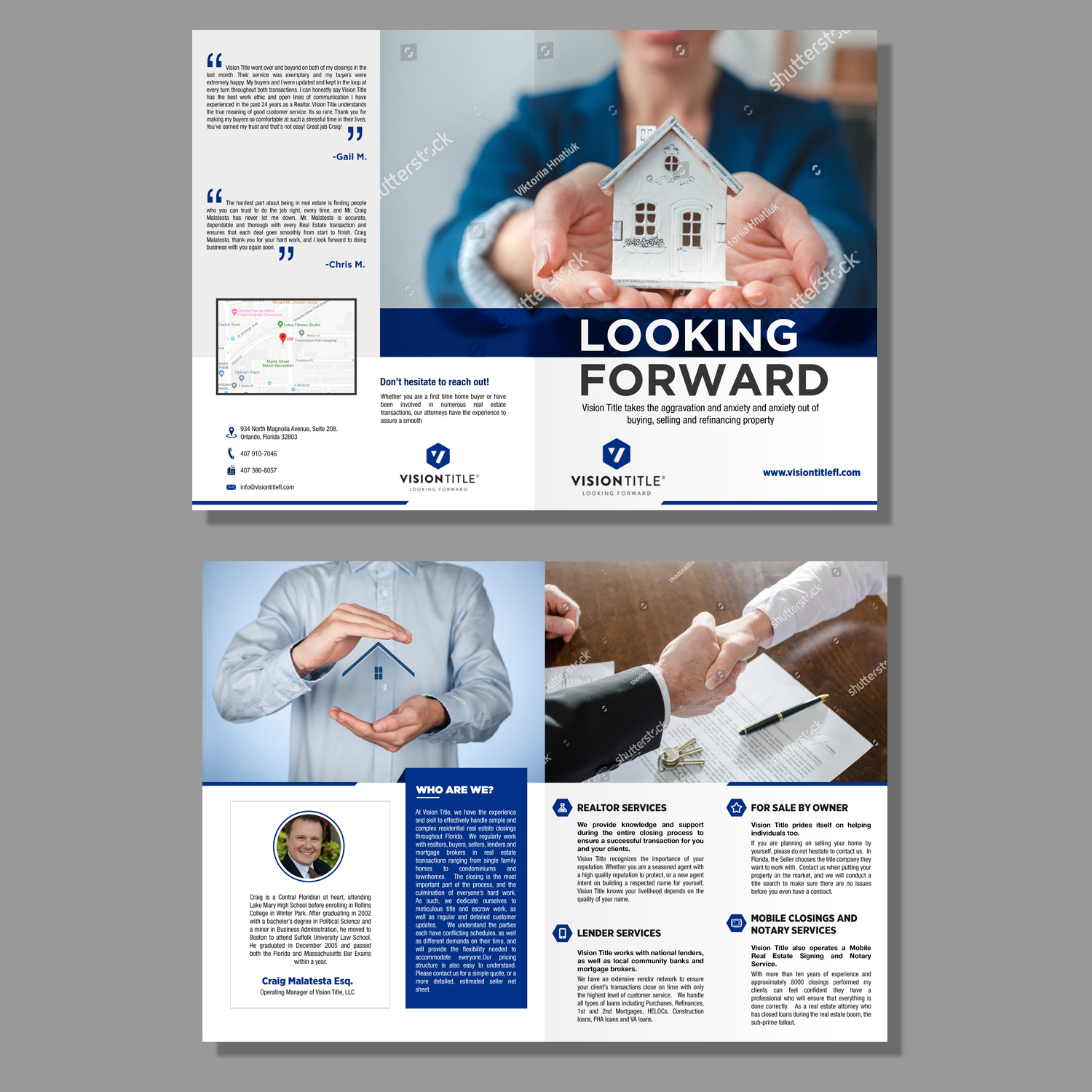 Brochure Design by aspiremedia for Vision Title, LLC | Design #21546742