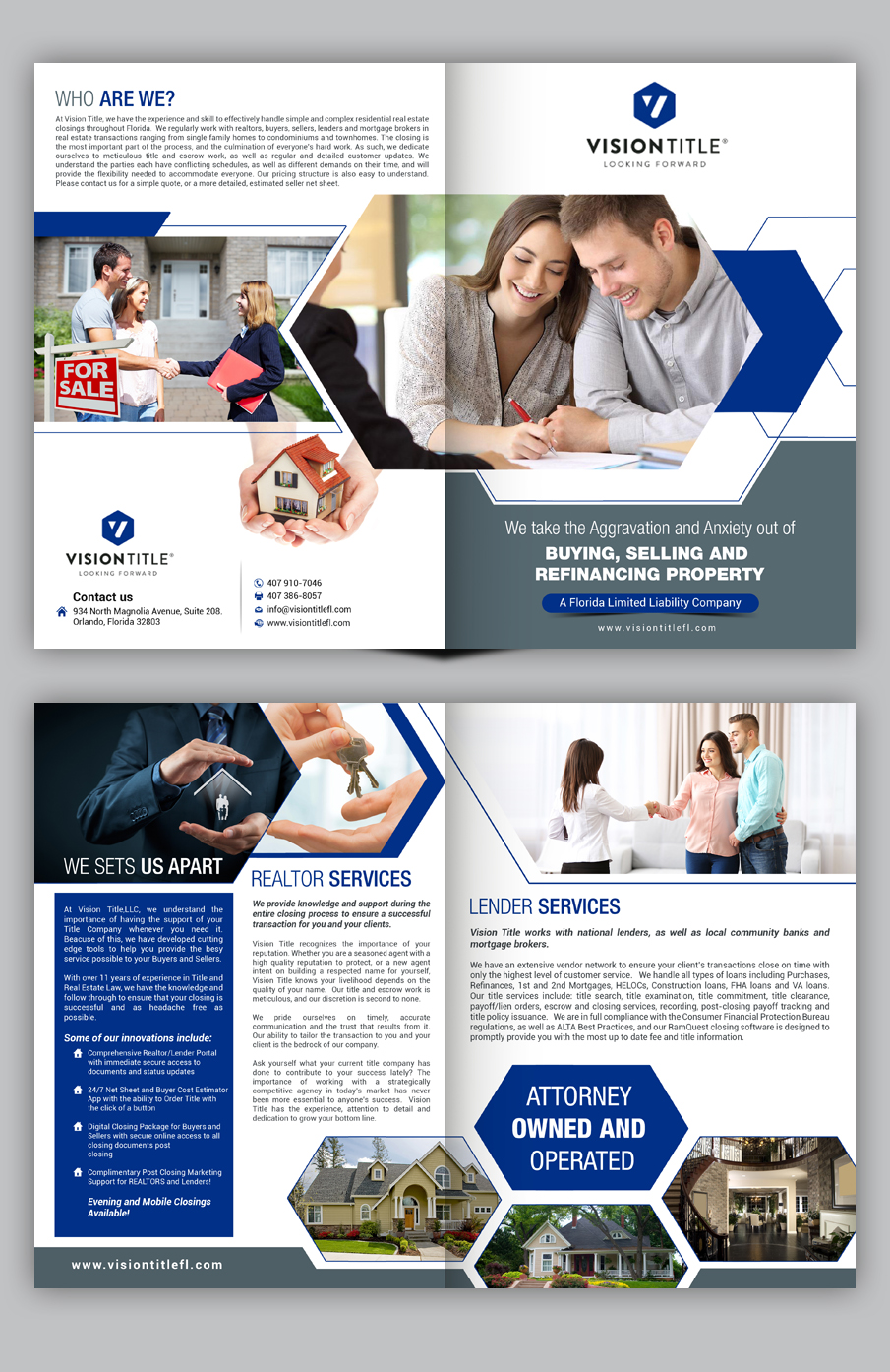 Brochure Design by arkedia for Vision Title, LLC | Design #21543100