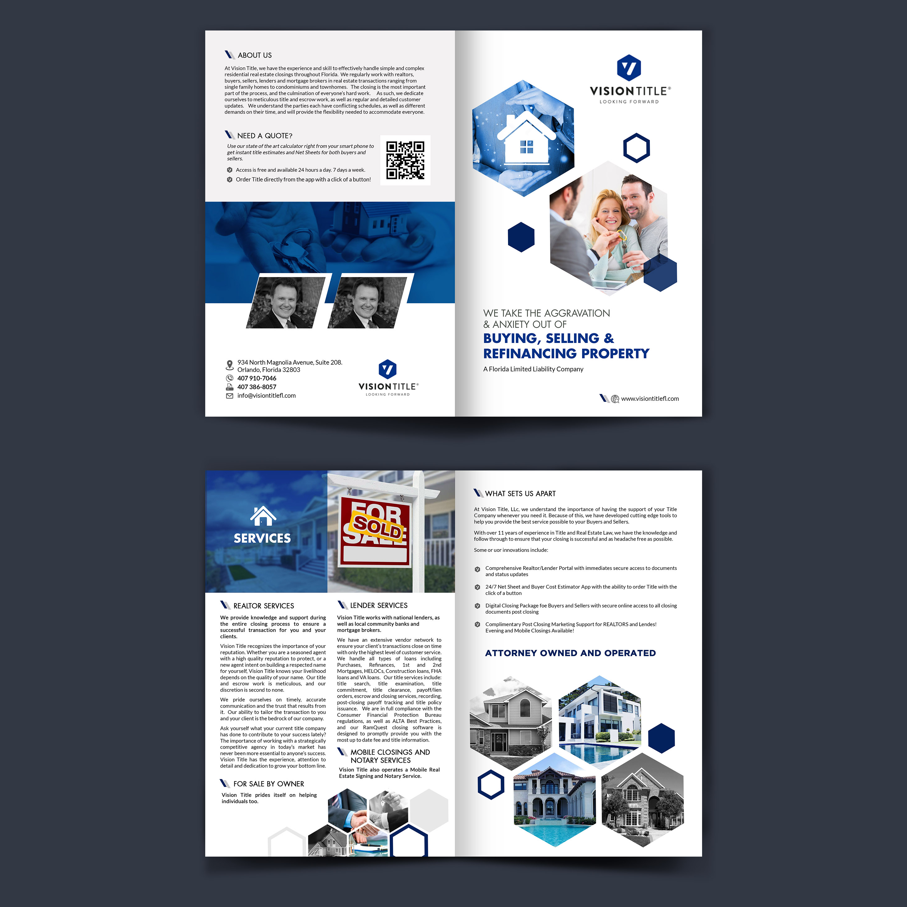 Brochure Design by Art Scenario for Vision Title, LLC | Design #21555424