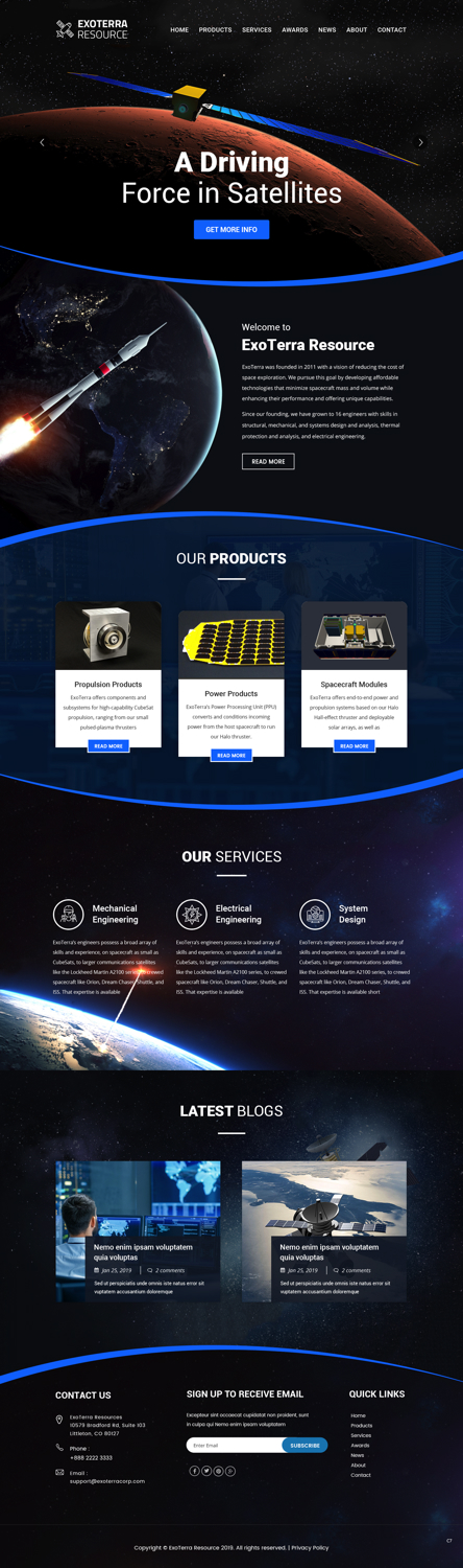 Web Design par pb pour Exoterra Resource LLC | Design : #21527569