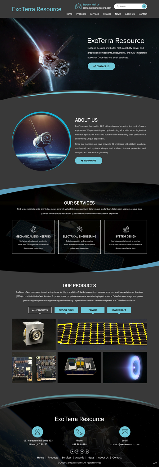 Web Design by pb for Exoterra Resource LLC | Design #21527574