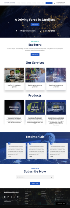 Web Design par pb pour Exoterra Resource LLC | Design : #21527575