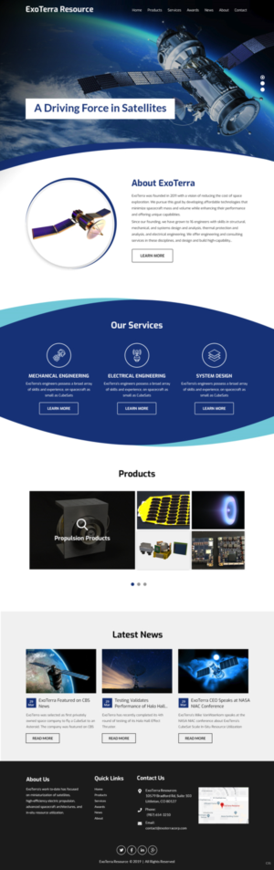 Web Design par pb pour Exoterra Resource LLC | Design : #21527576