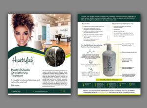 Hair Salon Service Menu: Huetiful Glycolic Strengthening Treatment | Design de Flyer par ecorokerz