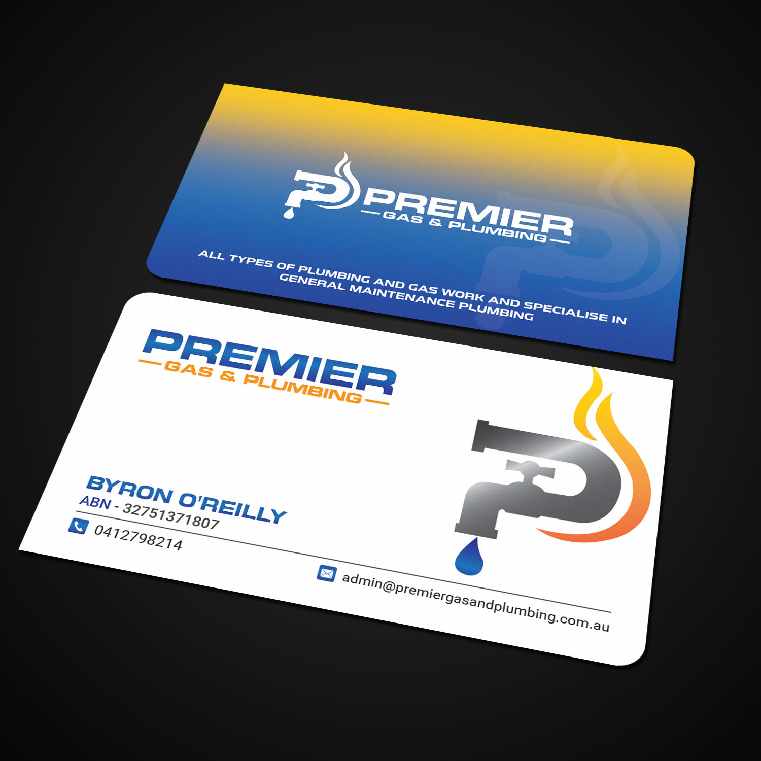 Diseño de Tarjeta de Presentación por Sandaruwan para Premier Gas & Plumbing | Diseño #21522563