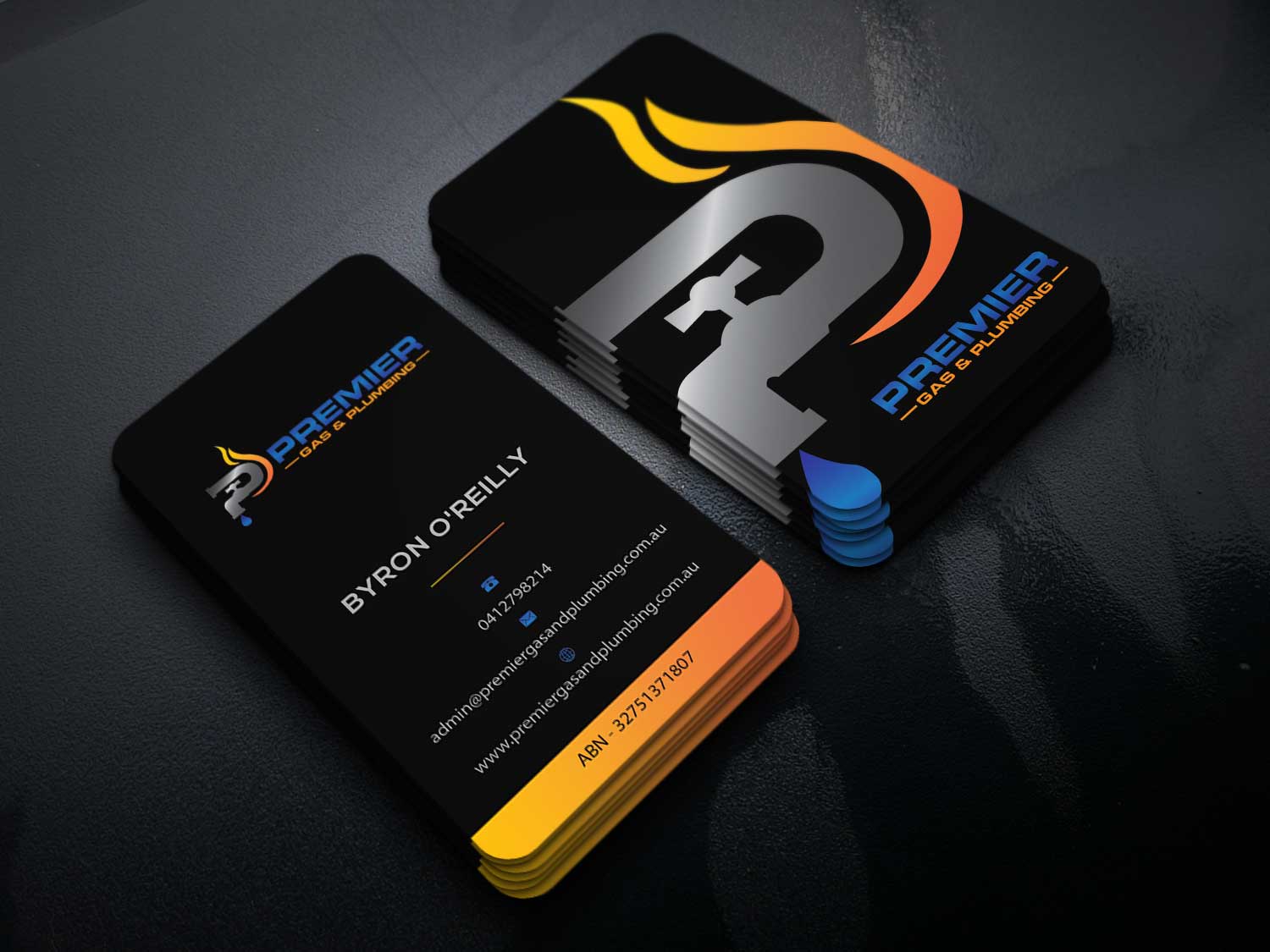 Business Card Design by Riz' for Premier Gas & Plumbing | Design #21517405