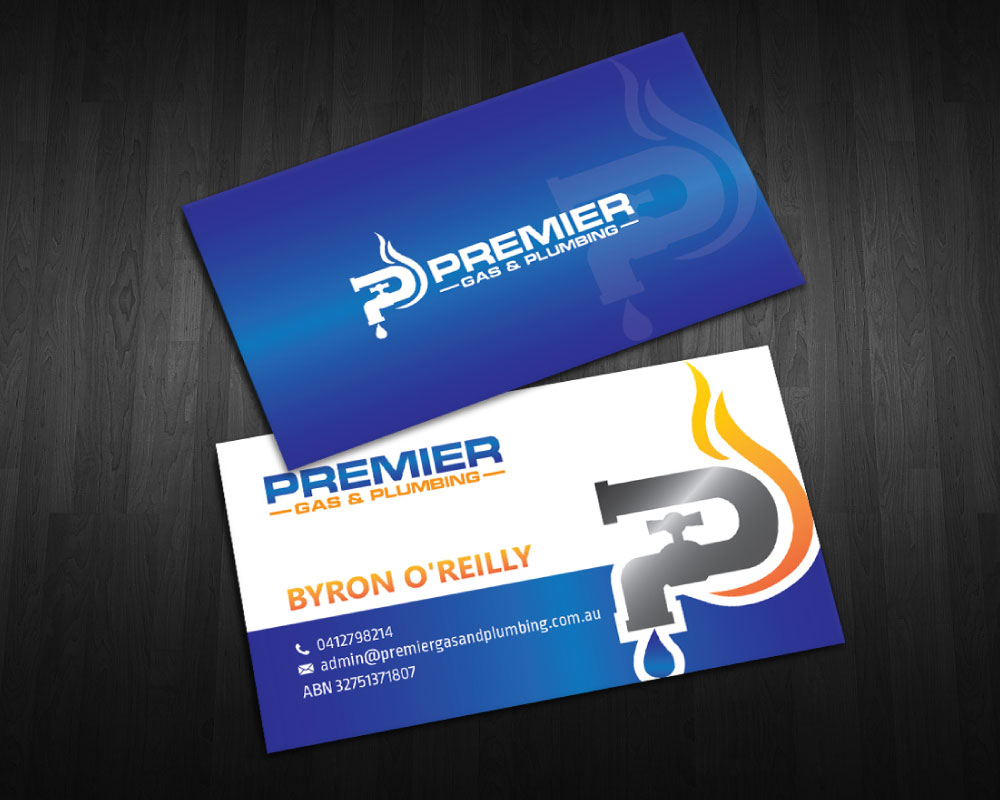 Business Card Design by LAXMI DESIGNHUB for Premier Gas & Plumbing | Design #21520933