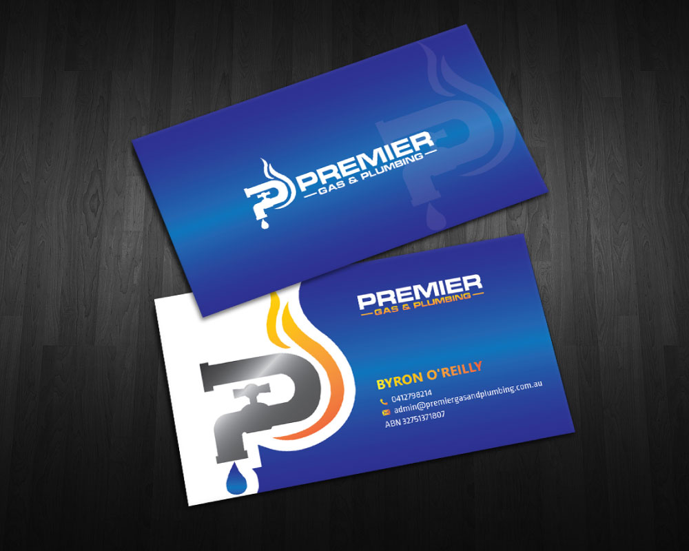 Business Card Design by LAXMI DESIGNHUB for Premier Gas & Plumbing | Design #21520937