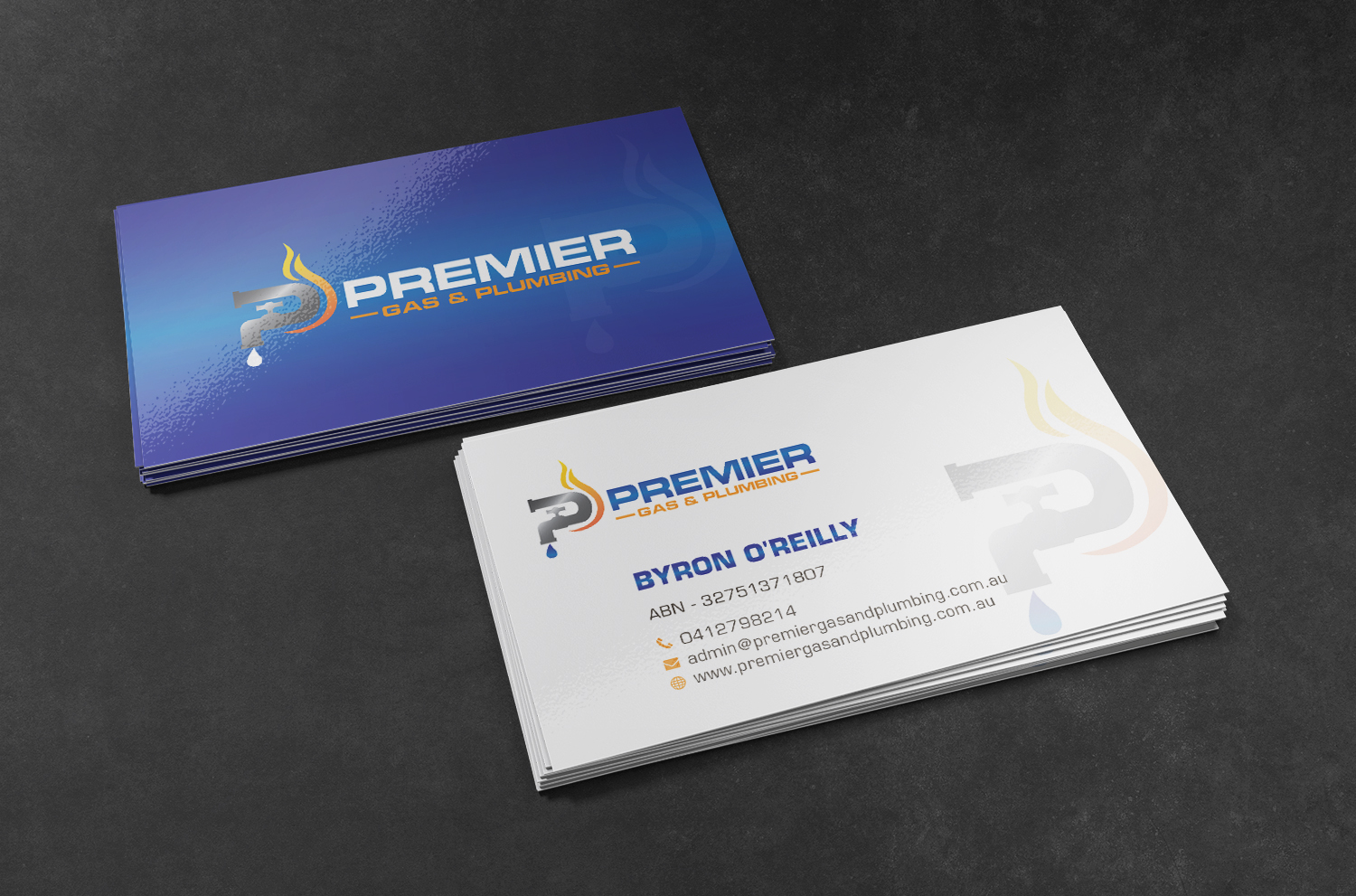 Business Card Design by Bold Pixels for Premier Gas & Plumbing | Design #21531066