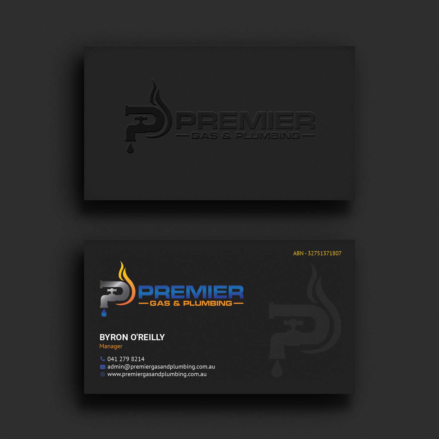 Business Card Design by Sujan4art for Premier Gas & Plumbing | Design #21558851
