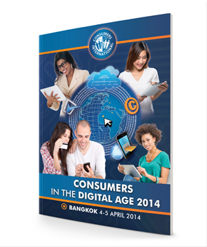 Book of proceedings from a conference on consumers and technology | Diseño de portada de libro por Robert R.