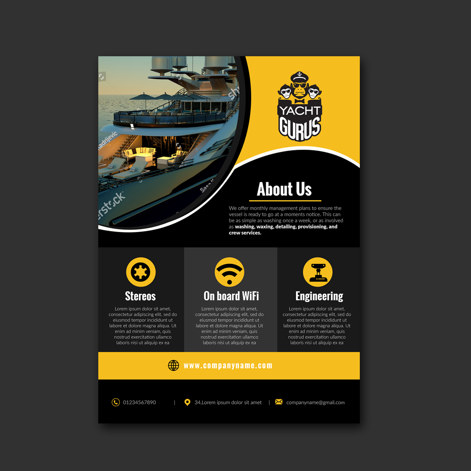 Design de Flyer par Schöpfer pour Yacht Gurus, inc | Design #21521496