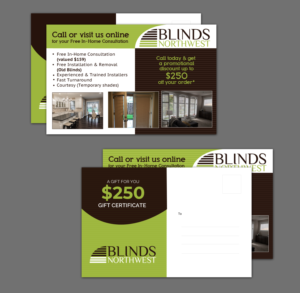 Blinds NW Store Direct Mail Card | Stationery Design by chandrayaan.creative