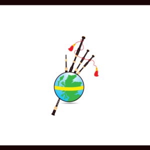 Scottish bagpipes around the world | Logo Design by sankar999