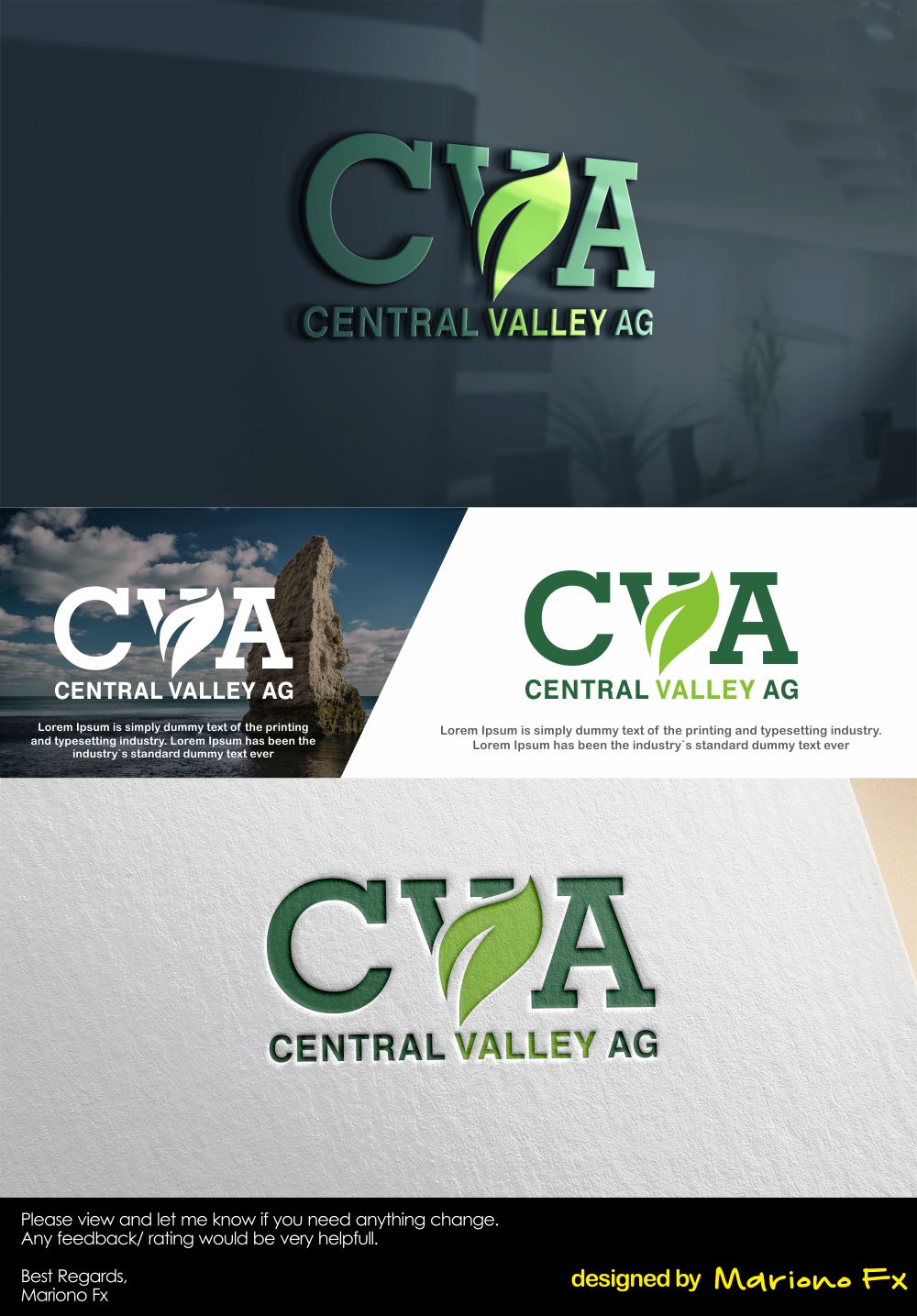 Logo Design by Mariono Fx for Central Valley Ag | Design #21524892