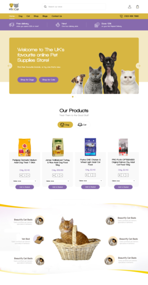 Shopify Design by vedverma1984 for K9andCat Ltd | Design: #21562986