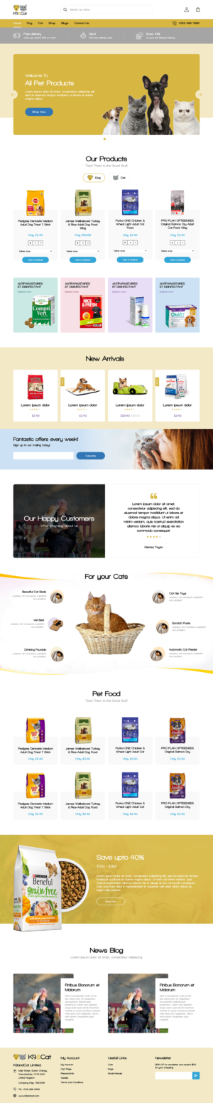 Shopify Design by vedverma1984 for K9andCat Ltd | Design: #21576438