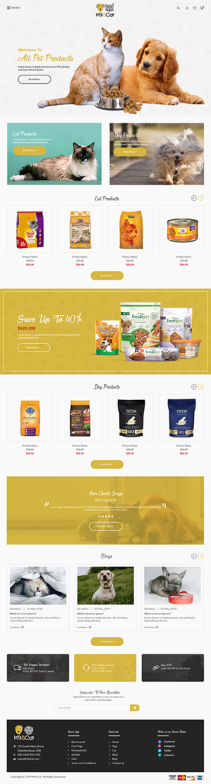 Shopify Design by bdesigner9 for K9andCat Ltd | Design: #21612281
