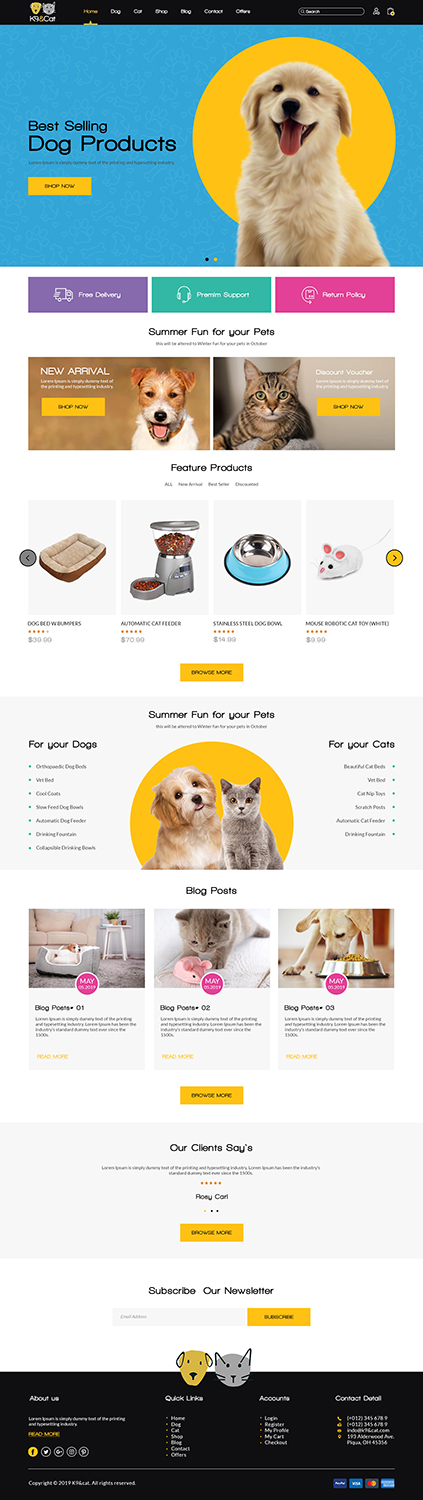Shopify Design by bdesigner9 for K9andCat Ltd | Design #21616256