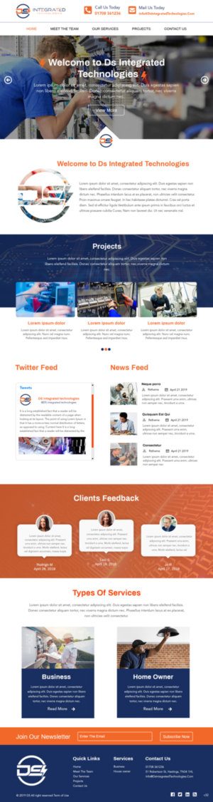Web Design par pb pour DS INTEGRATED TECHNOLOGIES  | Design : #21554653