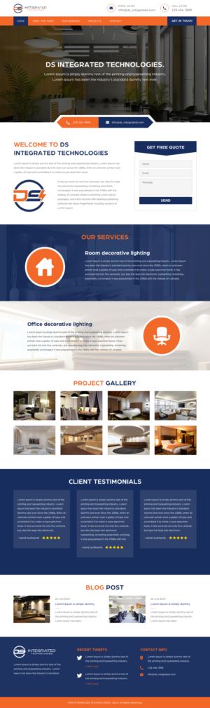 Web Design par rightway pour DS INTEGRATED TECHNOLOGIES  | Design : #21554649