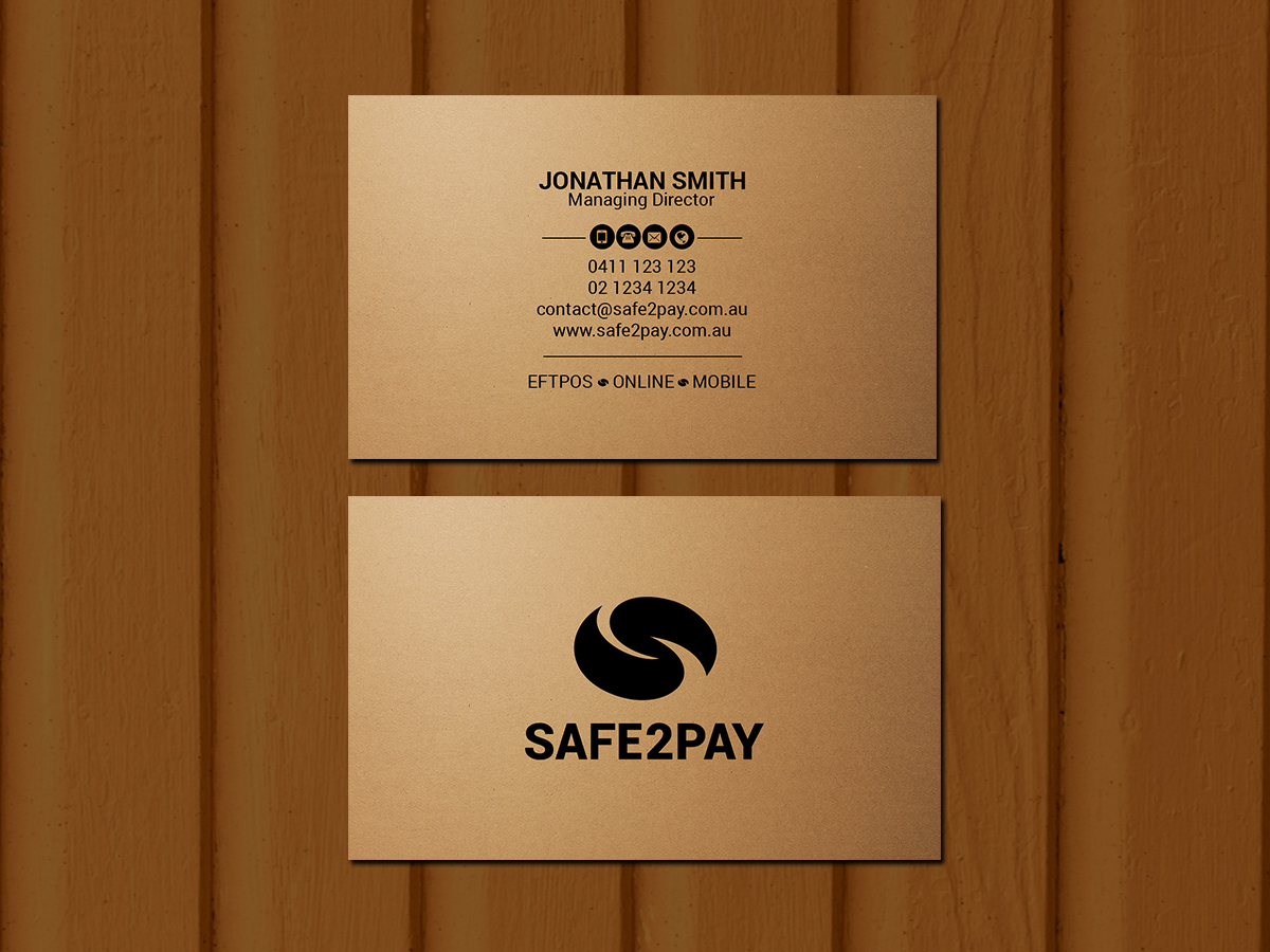 Business Card Design by Creations Box 2015 for Safe2Pay | Design #21560251