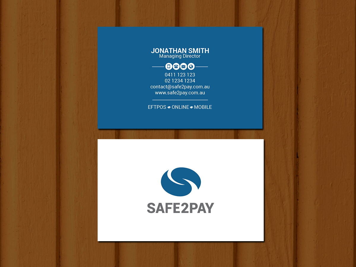 Business Card Design by Creations Box 2015 for Safe2Pay | Design #21560287