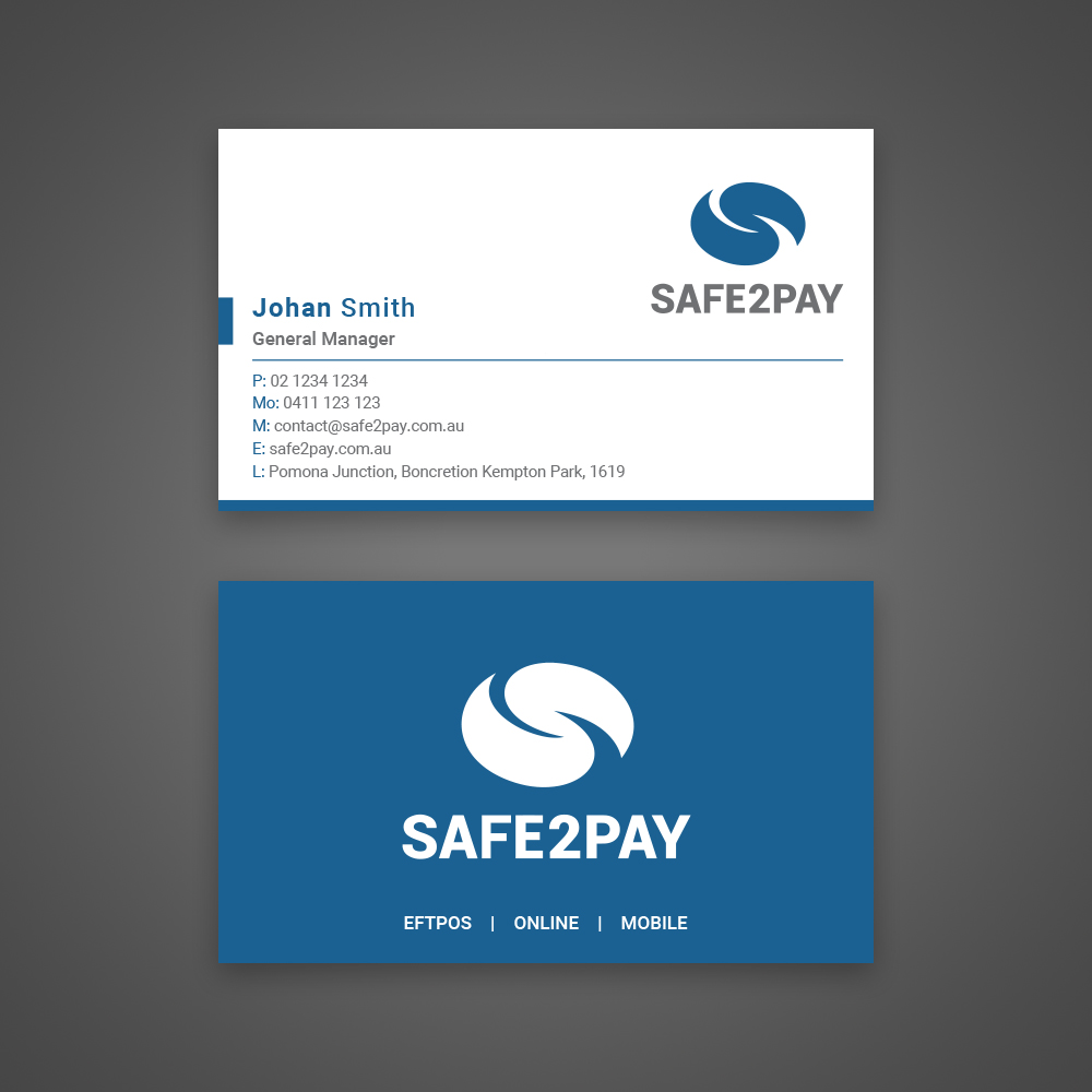 Business Card Design by Uttom 2 for Safe2Pay | Design #21600295