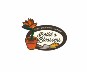 Bella's Blossoms, Fresh Cut Flowers, Nursery, Herb Garden | Logo Design by Idesign estudio