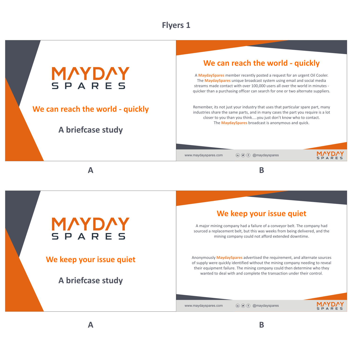 Flyer Design by DG+ for MaydaySpares | Design #21555389