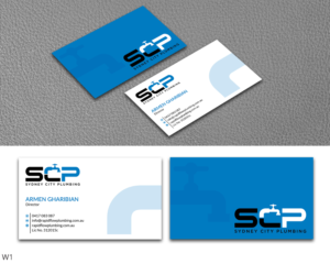 Sydney city plumbing plumbing company business card design