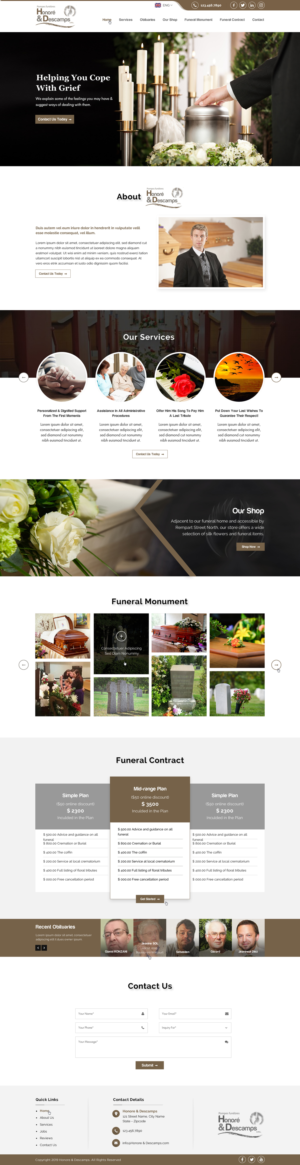 Funeral Services Web Site | Web Design by Sbss