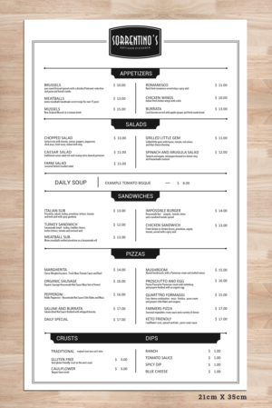 Menü-Design von PointGrfx für dieses Projekt | Design: #21613672