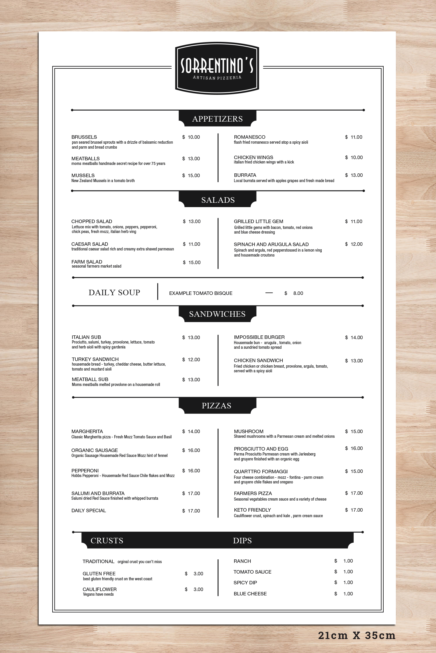 Menu Design by PointGrfx for this project | Design #21618783