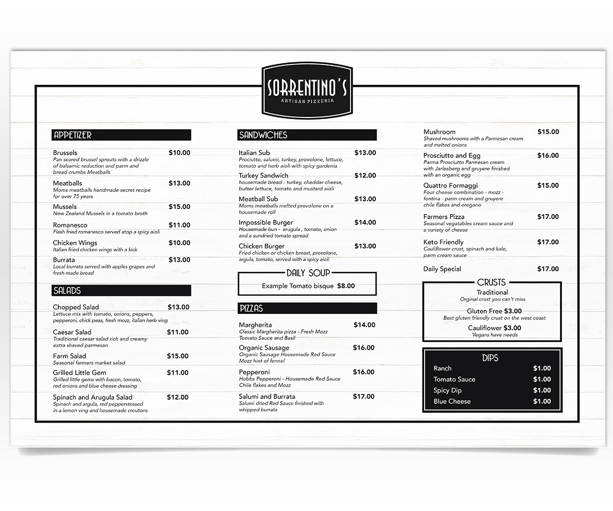 Menu Design by Luniere Designs for this project | Design #21624777