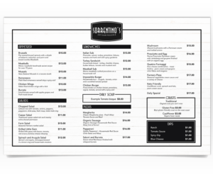 Menu Design by Luniere Designs