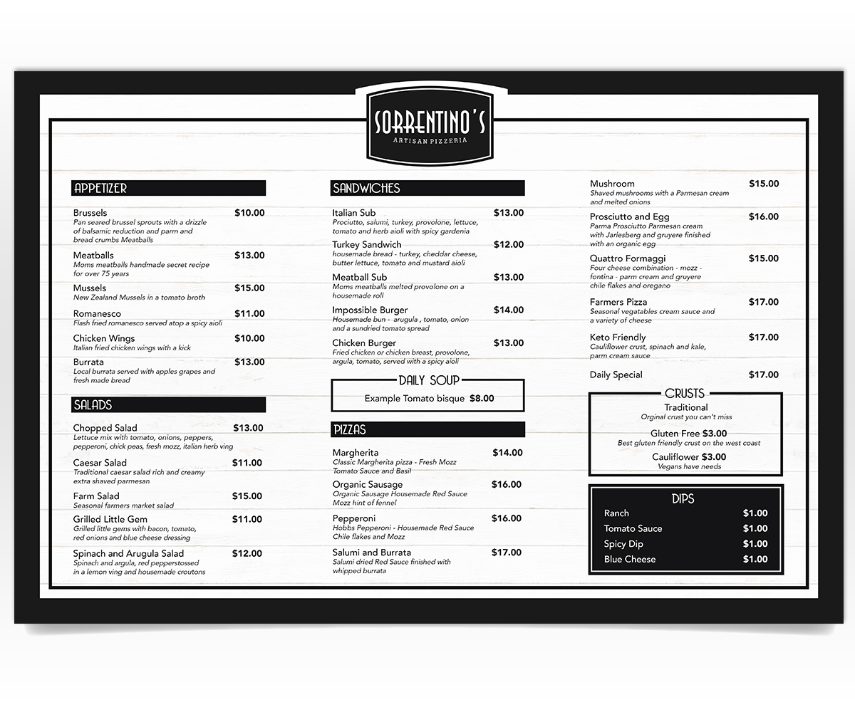 Design de Menu par Luniere Designs pour ce projet | Design #21624778