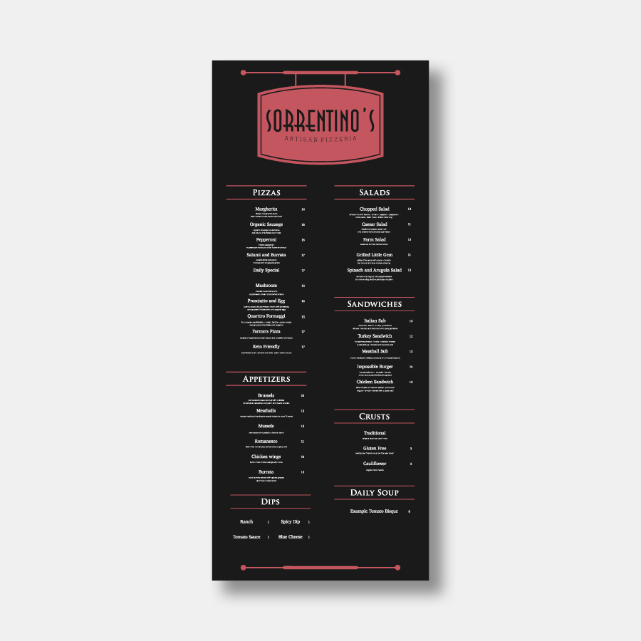 Design de Menu par HELLOCRUNK pour ce projet | Design #21625787