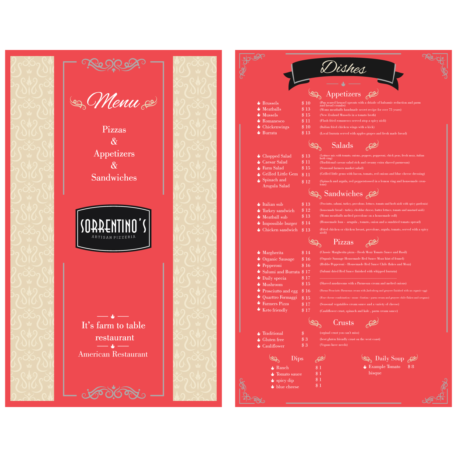 Menu Design by Lotivegraphics for this project | Design #21606867