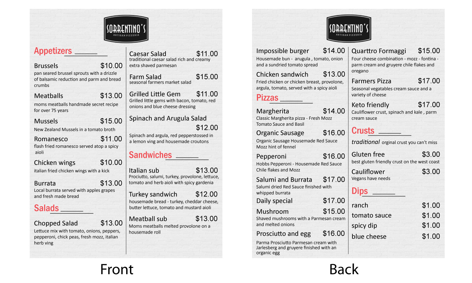 Menu Design by mmin for this project | Design #21583367