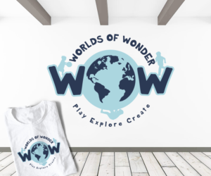 We would like the text to be "WORLDS OF WONDER" and emphasize and make the letters WOW stand out in the logo. Somewhere above or below the logo, we picture some type of world globe image. Below the "WORLD OF WONDER" we need a tag line. Open to ideas.  This is an indoor kids playground targeting kids ages 0-8. Our idea for a tagline is "Play Imagine Create" or "Play Explore Create" "Indoor Playground". The font used for the text of the logo needs to be easy to read yet modern. | Diseño de Logo por TRHZ
