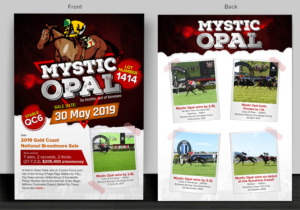 Mystic Opal for sale at the 2019 Magic Millions Broodmare Sale on 30 May 2019 | Flyer-Design von SAI DESIGNS