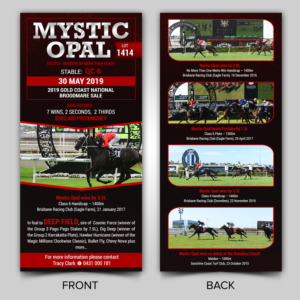 Mystic Opal for sale at the 2019 Magic Millions Broodmare Sale on 30 May 2019 | Flyer Design by ARTOGRAPHY