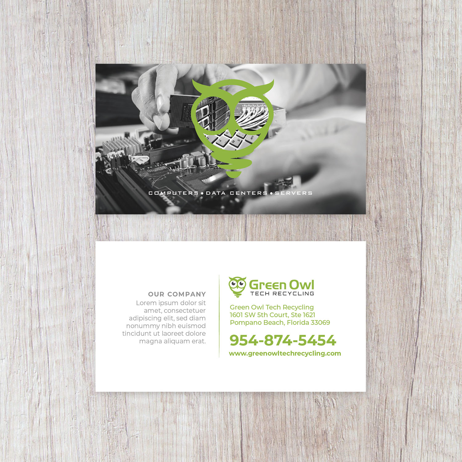 Flyer Design by arturosanchezlazo for Green Owl Tech Recycling | Design #21597325