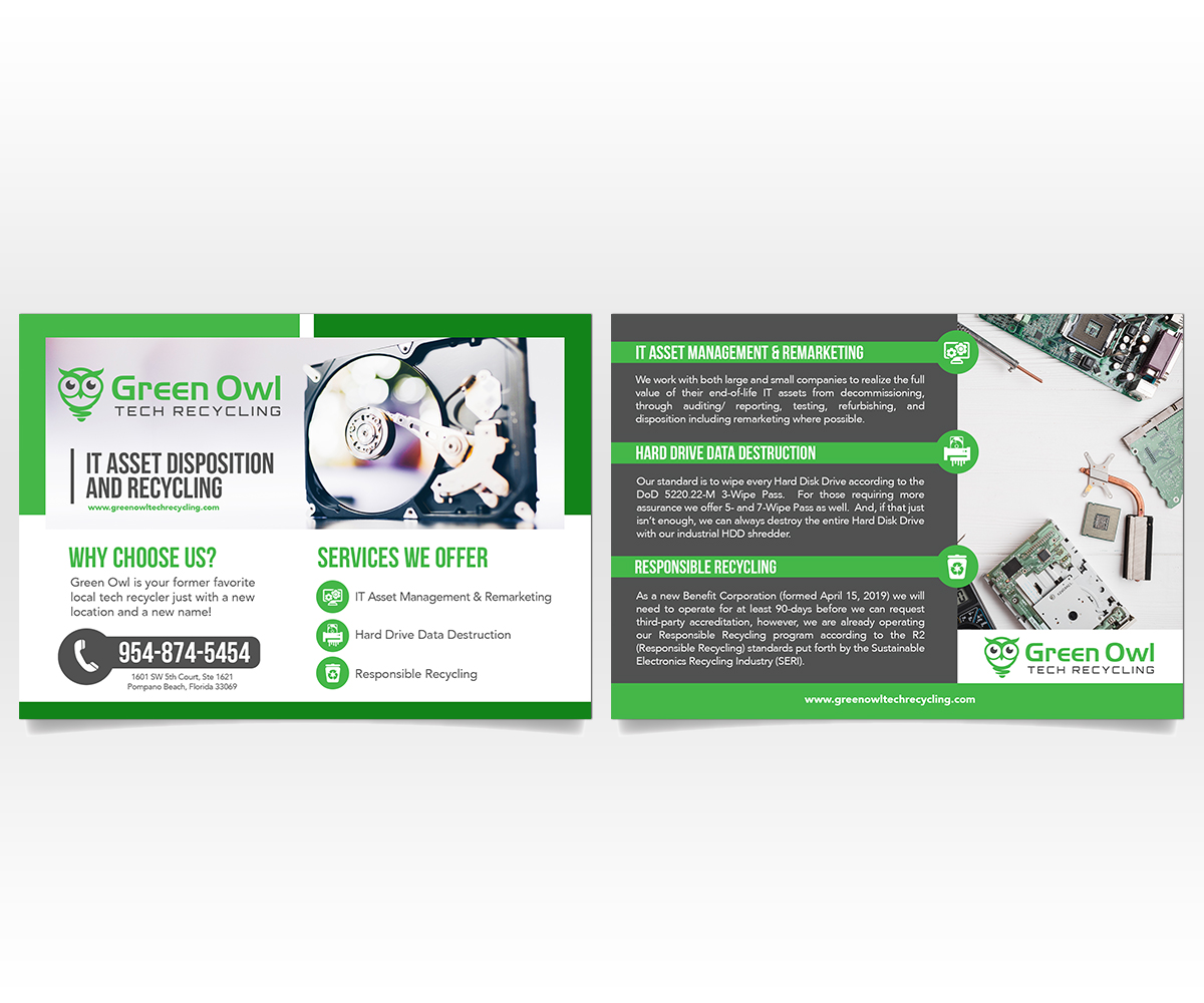 Flyer-Design von Luniere Designs für Green Owl Tech Recycling | Design: #21610778