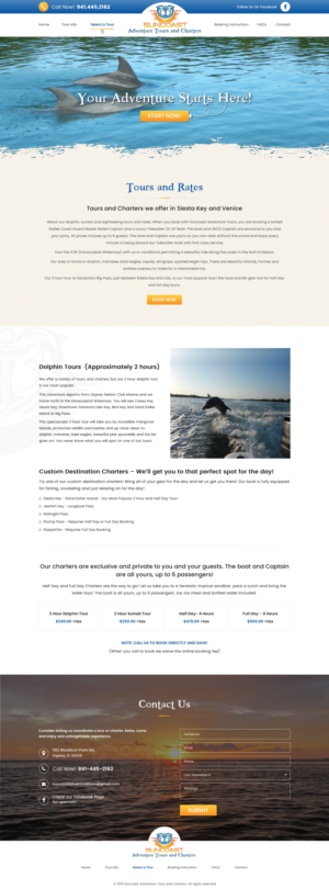 Suncoast Adventure Tours and Charters | Wordpress Design by Sbss