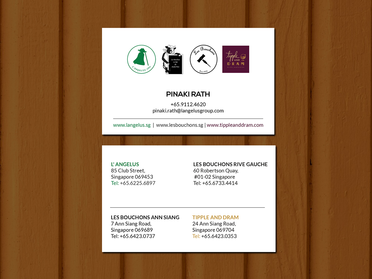 Business Card Design by Creations Box 2015 for L'Angelus group | Design #21607814