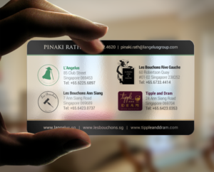 Design for a group involved in running bars and restaurants. They are all based in Singapore | Visitenkarten-Design von chandrayaan.creative