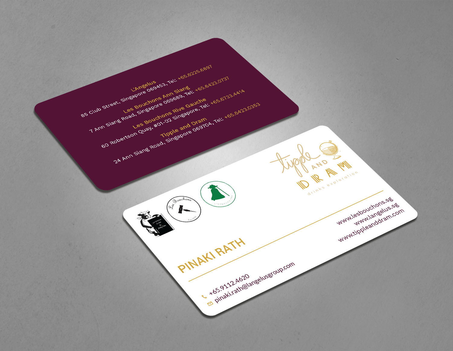 Diseño de Tarjeta de Presentación por Tripti Ranjan Gain para L'Angelus group | Diseño #21601393